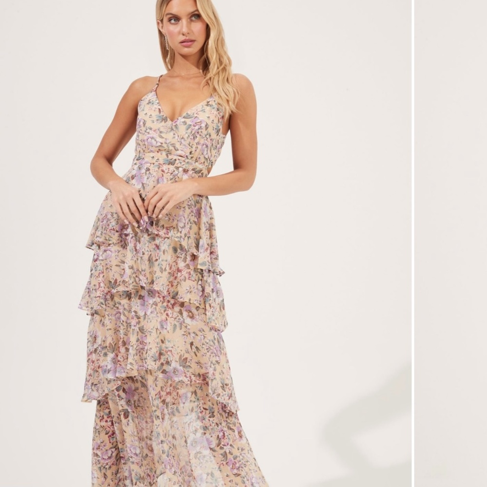 Astr Floral Tiered Maxi Dress